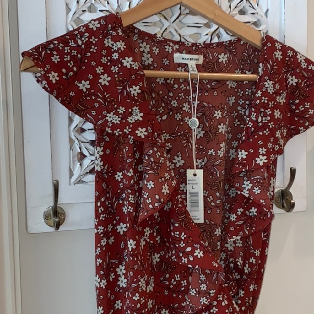 Red High Low Wrap Dress (L)
